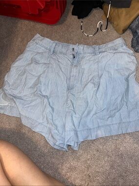 GAP Light Blue Linen-Blend Women's Shorts